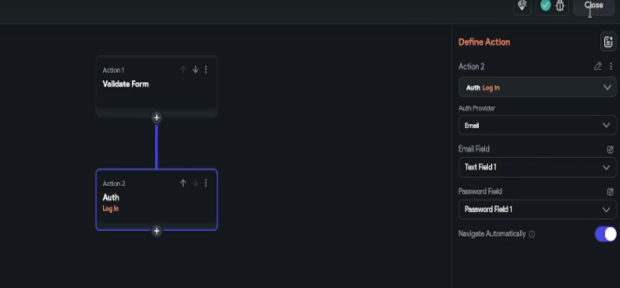 Configuring Login Action